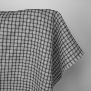 Pellavakangas vaalean- ja tummanharmain ruuduin