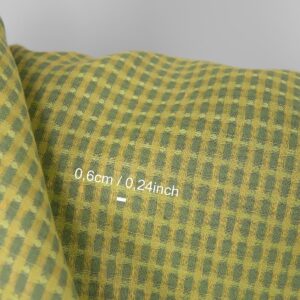 Pellavakangas keltainen ja vihreä struktuurikuvio