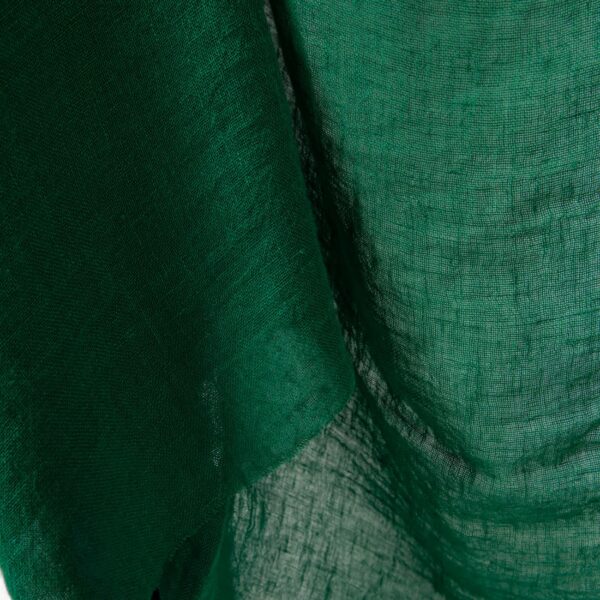 Washed linen fabric emerald green transparent product view