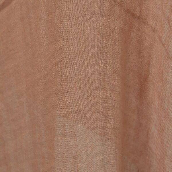 Washed sheer linen fabric light clay colour light brown