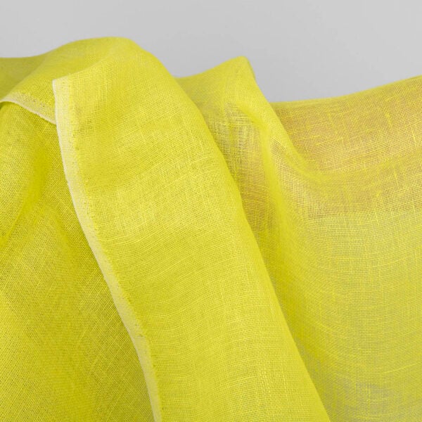 Linen fabric neon yellow, pure linen