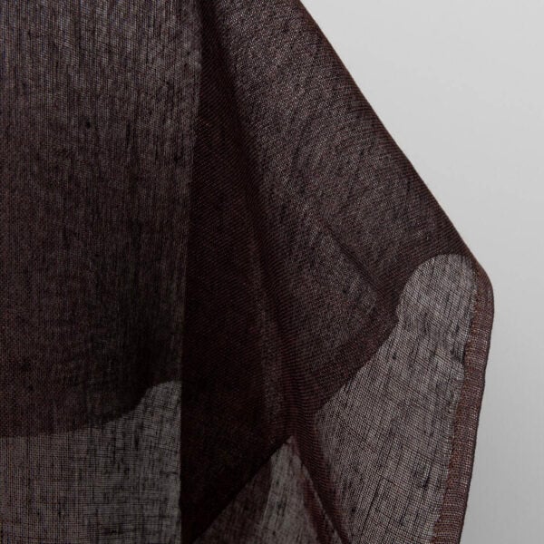 Dark brown linen fabric, gauze transparent