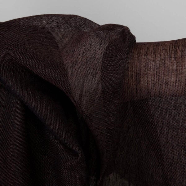 Dark brown linen fabric, pure linen