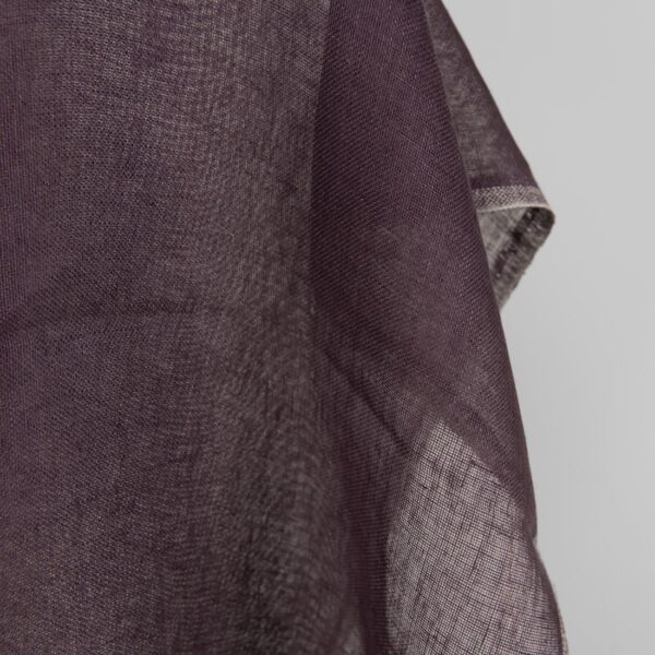 Transparent linen fabric in dark violet colour product photo