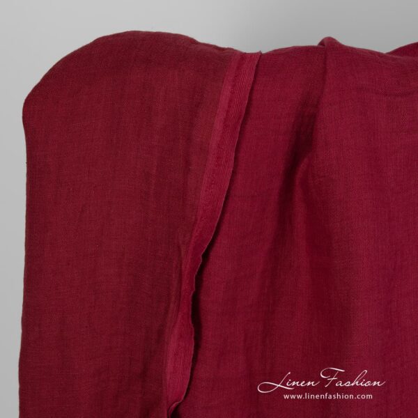 Raspberry colour linen fabric.
