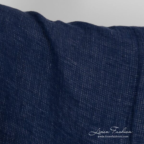 Blue and flax colour washed linen fabric.