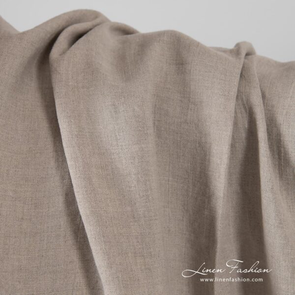 Linen fabric in natural color, specially washed to increase softness
