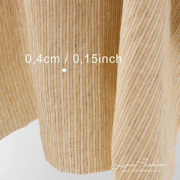 Washed linen fabric in pale yellow-