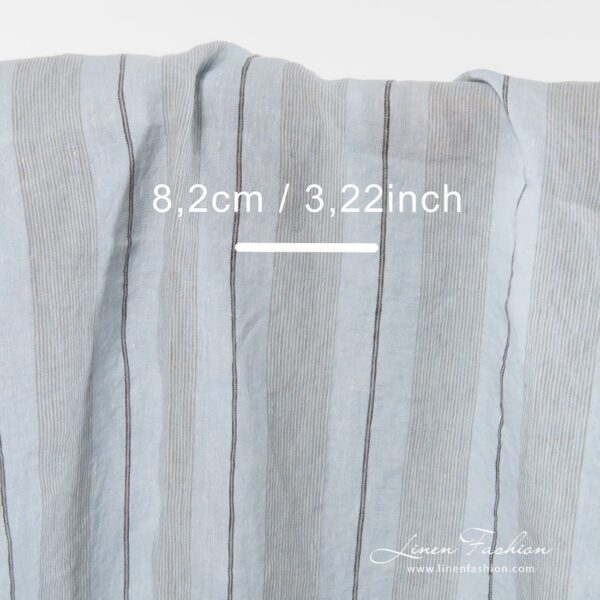 Washed 100% linen fabric in pale blue.