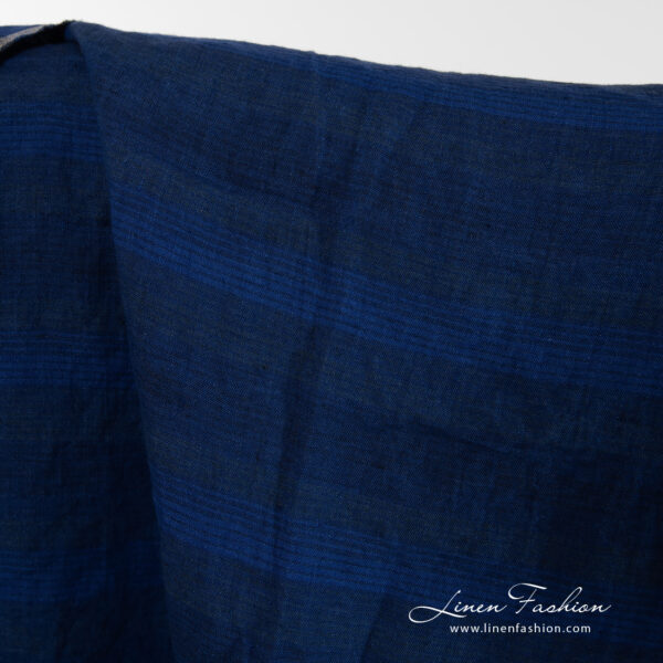 Denim linen fabric striped