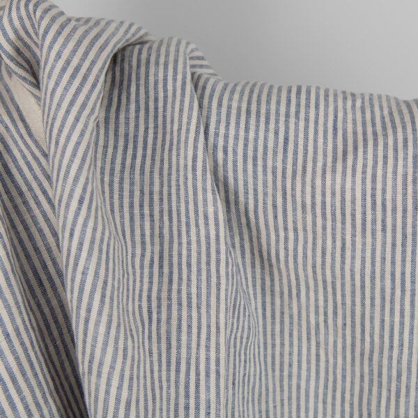 Washed linen fabric with brownish and blueish grey stripes product photo