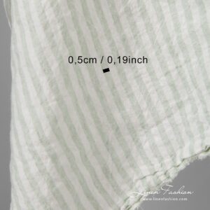 Leveä pellavakangas vihreät raidat pesty