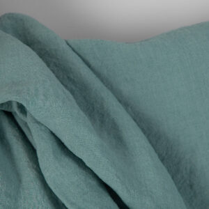 Leveä pesty pellavakangas yksivärinen akvamariini