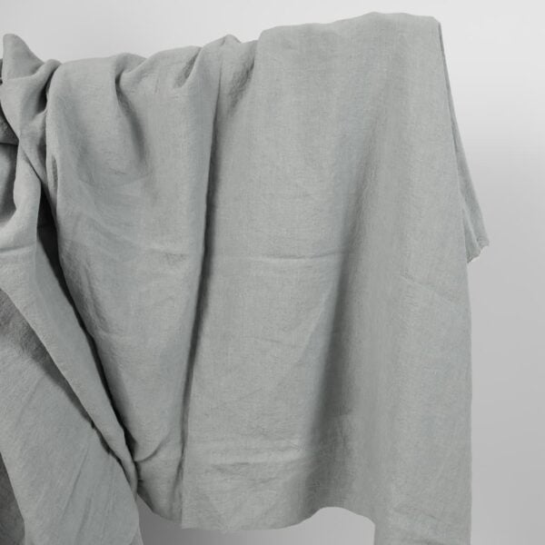 linen wide washed blue grey fabric