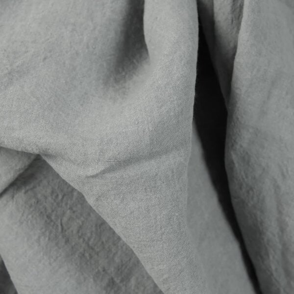 linen wide washed blue grey fabric, medium weight