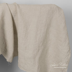 Leveä pellavakangas hiekanvärinen pesty