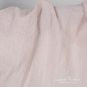 Leveä vaaleanpunainen pesty pellavakangas