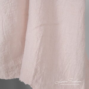 Leveä vaaleanpunainen pesty pellavakangas