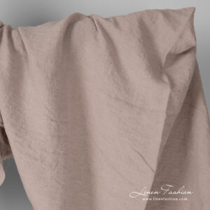 Leveä pesty pellavakangas, savunroosan värinen