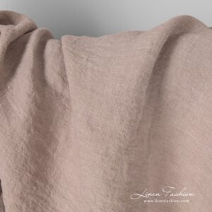 Leveä pesty pellavakangas, savunroosan värinen