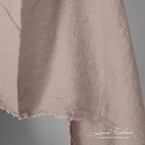 Leveä pesty pellavakangas, savunroosan värinen