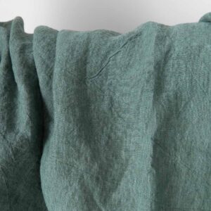 Leveä vihreä pellavakangas pesty