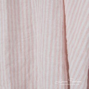 Leveä pellavakangas vaaleanpunaiset raidat pesty