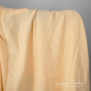 Leveä pesty pellavakangas kermanvalkoinen