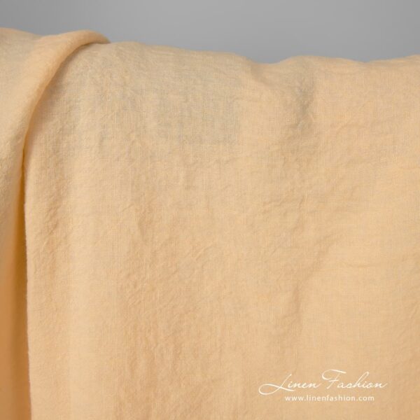 Wide washed linen fabric cream colour 295cm