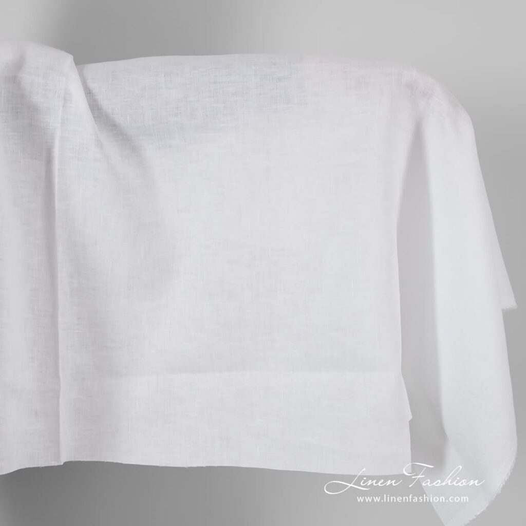 Optical white linen fabric