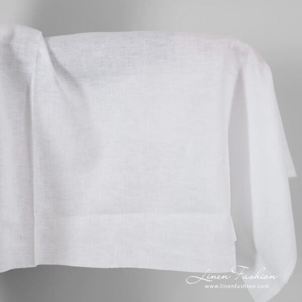 Optical white linen fabric