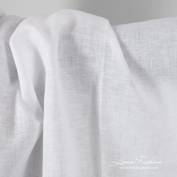 Dense linen fabric in optical white color