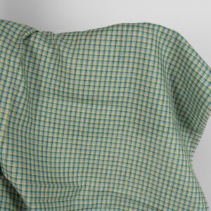 Pellavakangas sinisillä ja vihreillä ruuduilla