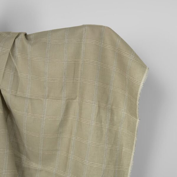 Pellavakangas vihreä-beige ruudullinen