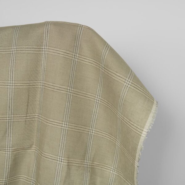 Pellavakangas vihreä-beige ruudullinen - Image 2