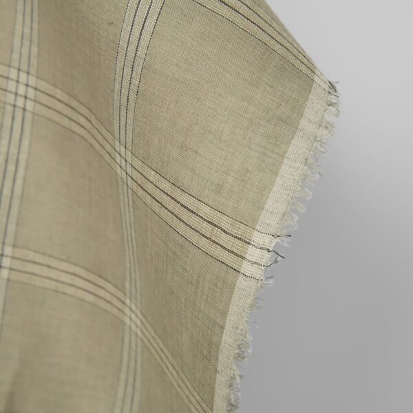 Pellavakangas vihreä-beige ruudullinen - Image 4