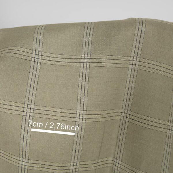 Pellavakangas vihreä-beige ruudullinen - Image 5