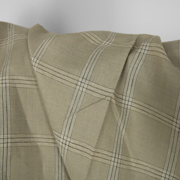 Pellavakangas vihreä-beige ruudullinen - Image 3