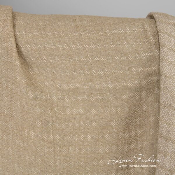 Light brown double-sided linen fabric