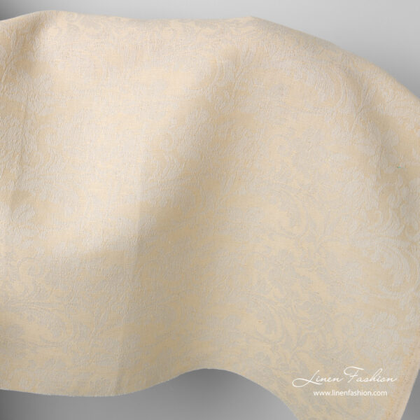 Linen cotton flower jacquard design fabric