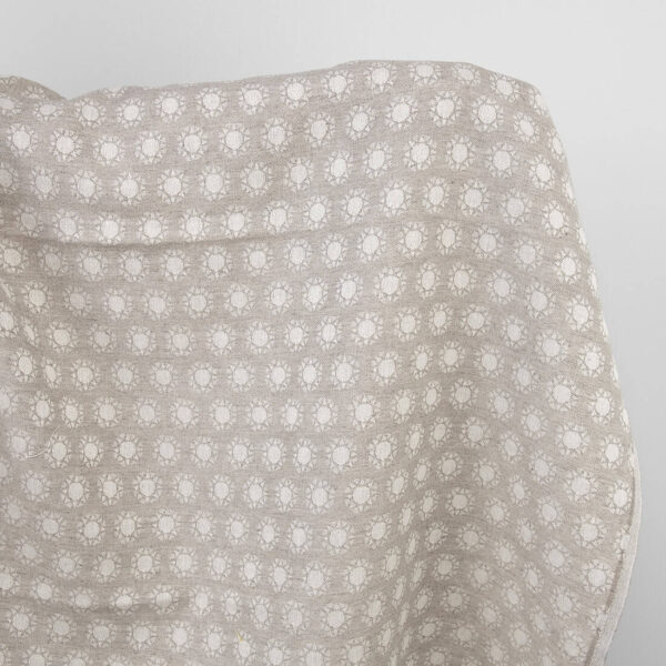 Linen cotton fabric, natural and white
