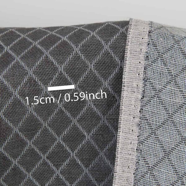 Pellavapuuvillakangas harmaa timantti-jacquard - Image 3