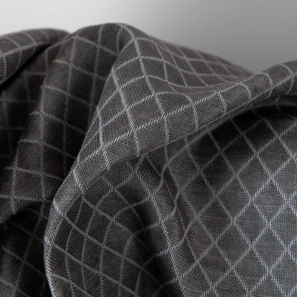 Pellavapuuvillakangas harmaa timantti-jacquard - Image 4