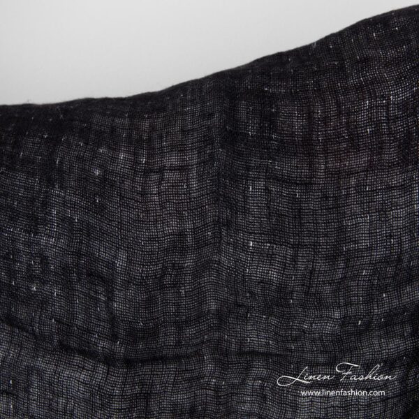 Washed double sided linen fabric, black side