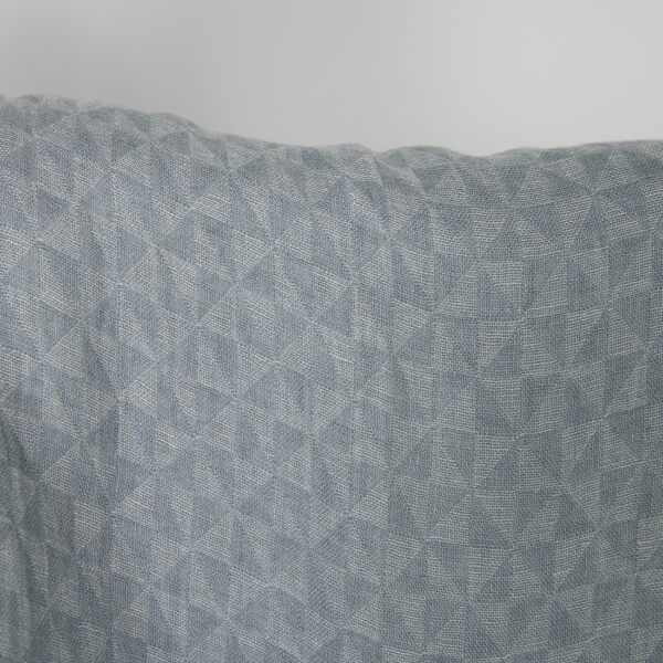 Washed linen fabric grey jacquard triangle pattern