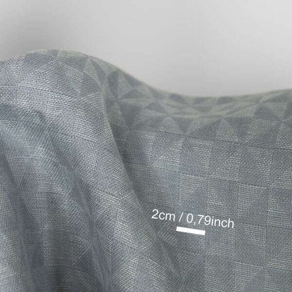 Pellavakangas harmaa jacquard-kolmiokuvio - Image 5