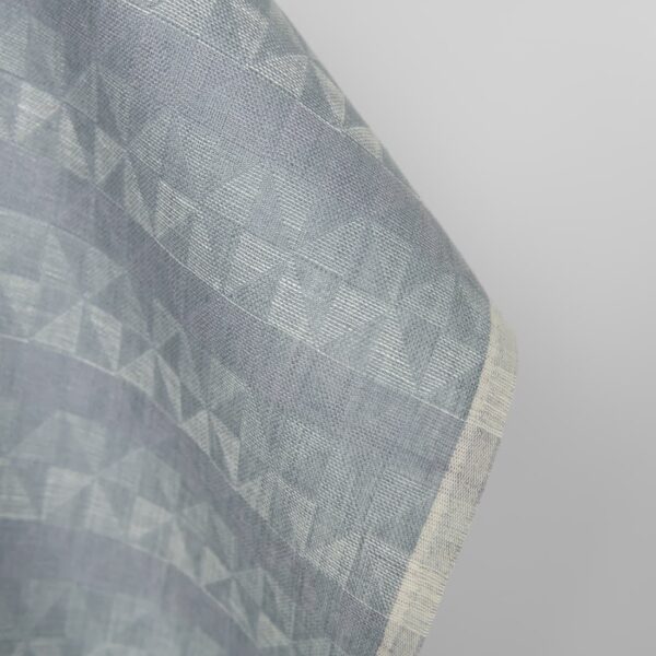 Pellavakangas harmaanvioletti jacquard-kolmiokuvio - Image 3