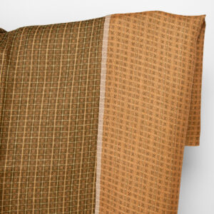 Pellavakangas kaksipuolinen ruskea-saviruudullinen