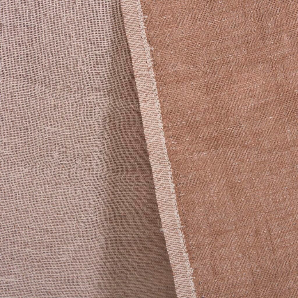 Double-sided rosy linen fabric