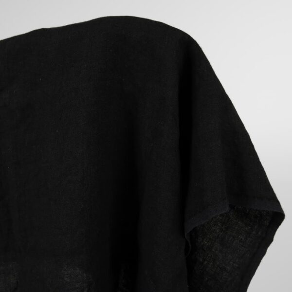 Washed heavy linen fabric black colour 140cm